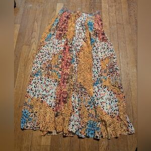 Bhanuni By Jyoti Anthropologie Vibrant Leopard Print Maxi Skirt, Women's 2, NWT